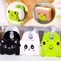 Cartoon Sponge Rag Storage Rack Sink Wall-Mounted Suck Holder Soap Hanging Shelves Kitchen Accessories Kitchen Household Items. 