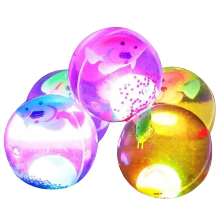 Pack Of 2 Led Flashing Luminous Ball Rubber Bouncing Ball