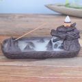 Ceramic Backflow Dragon Incense Burner Cones Stick Holder Censer Home Ornament. 