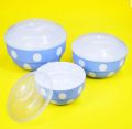 Lavena Pack Of 3 Pcs Plastic Storage Bowl Boxes Set With Air Tight Lid. 