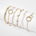 Super 6Pcs/set Boho Bracelet Set Women Tassels Leaves Circular Chains Bangle Jewelry. 