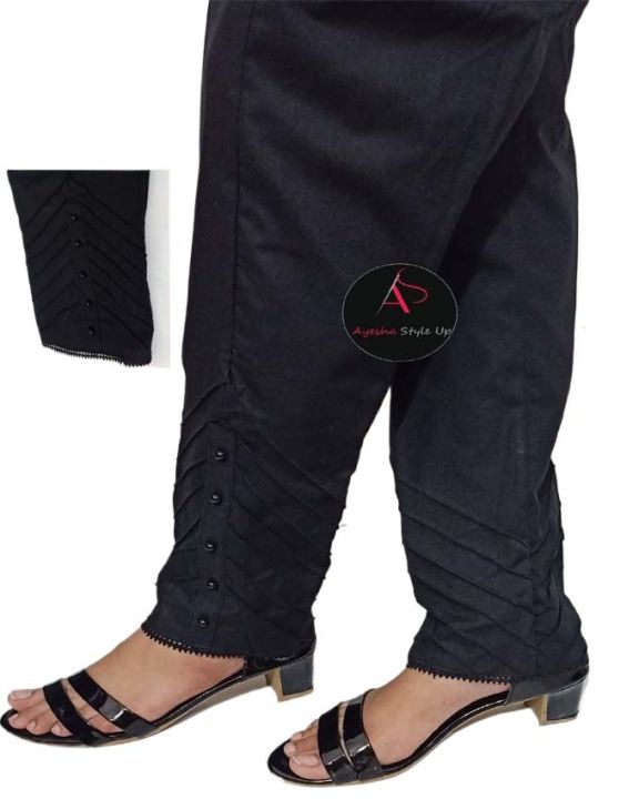Cotton%20Trousers%20for%20Women%20&%20Girls%20-%20Plain,%20Comfortable,%20Elastic%20Waist%20Cotton%20Trousers%20For%20Women%20Ladies%20Girls%20Stitched%20with%20Stylish%20Bottom%20Design%20-%20Image%204