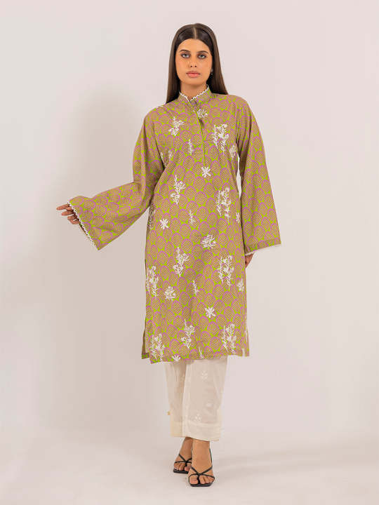 1pc Stitched Basic Embroidered Cambric Shirt