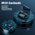 M10 TWS Wireless Bluetooth Earbuds with Touch Control and LED Display. 