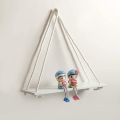 Wooden Wall Shelf Hang Tassel Display Wall Hang Shelf Swing Rope Floating Shelves with Rope String Home Decorative. 