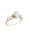 Gold plated daimond cut zircon ring with gift box. 
