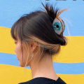 New Fahion Acetate Blue Oval Evil Eye Hair Clip / Korea In Women Large Rein hark Clip / Acrylic Bath hower Makeup Hairpin Hair Claw. 