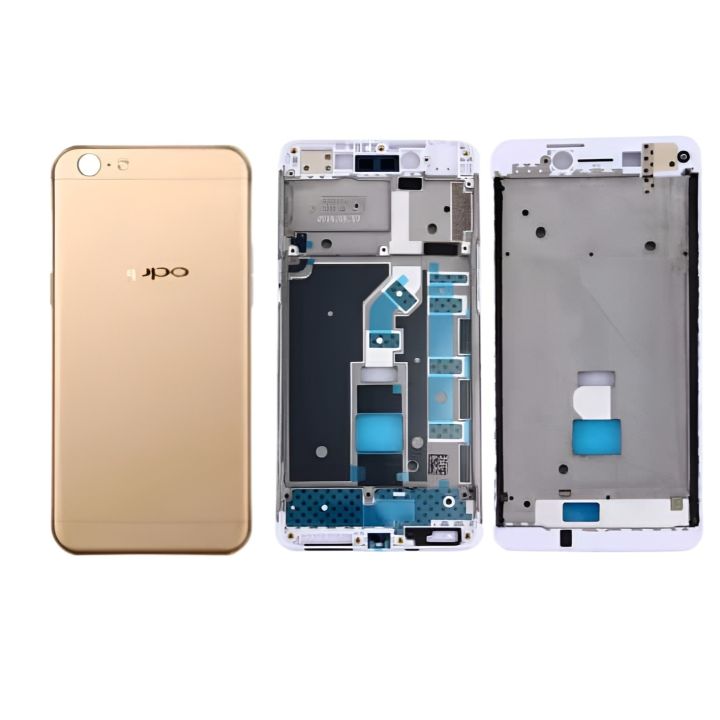 Oppo A57 Casing Complete Metal Housing Full Body Casing Replacement Parts Case With Side Volume Buttons ( Middle Frame Plate And Back Frame) - Gold