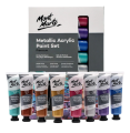 Mont Marte Metallic Acrylic Paint Set 8pc x 36ml (1.2oz). 