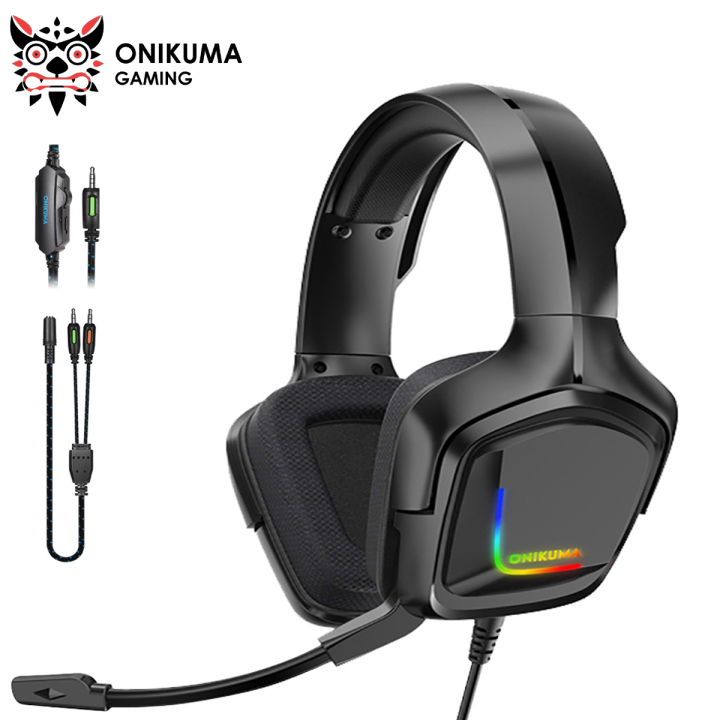 ONIKUMA%20K20%20RGB%20Gaming%20Headset%20Surround%20Sound%20With%20Noise%20Cancelling%20Mic%20&%20Volume%20Control%20for%20PS4,%20Xbox%20One,%20Switch,%20PC%20-%20Black%20-%20Image%202