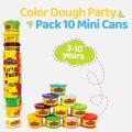 Pack of 10 Pack of Color Dough - w/ 6 BONUS Dough Cutters & Built-In Molding Lids Mega Modeling & Sculpting Playset With 10 Individual 2-Ounce Cans of Dough - Bulk Party Pack. 