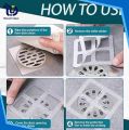 Pack of -10Pis Disposable Floor Drain Sticker Shower Drain Hair Catcher Cover Sink Strainers Anti-blocking Bathtub Mesh Filter Sticker. 