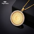 Never Faded Big Size Turkey Coin Pendant & Necklaces with AAA Crystal for Women Gold Color Turkish Coins Jewelry Ethnic Gifts. 