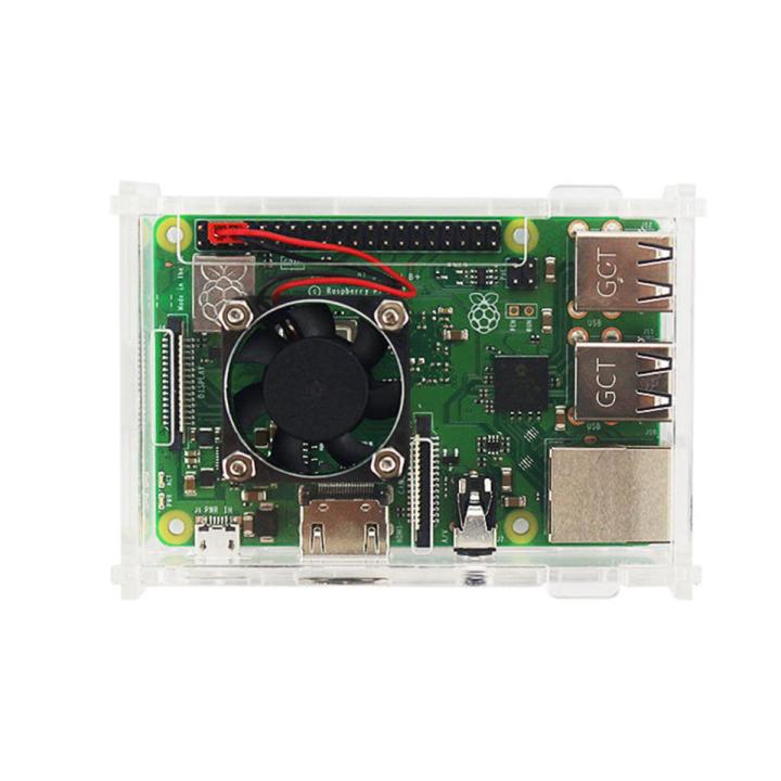 For Raspberry Pi 3 Model B+(Plus) Acrylic Case Transparent Box Cover Shell + Cooling +Aluminum Heat Sink For Raspberry Pi 3 Model B+/B