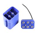 6 Section 18650 Waterproof Battery Case 5V USB / 8.4V DC Dual-Blue. 