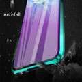 Biruiqu For VIVO V20 Magnetic Absorption Case Metal Frame Shockproof Double Sided Tempered Glass Magnetic Case Cover. 