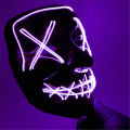 Cosplay the Up Wire Purge Mask Costume Halloween Light Scary Led Fluorescent Red. 