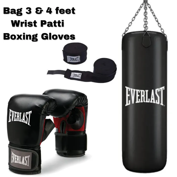 Boxing Punching Bag With Chain Boxing Gloves And Hand Bandage Boxing ...