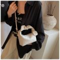 PU Leather Handbag Trendy Half-Moon Shape Small Size Shoulder Bag Fashionable Design Casual Style Tote Bag for Traveling. 