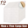 [Pack of 12] 3D Brick Wall Stickers Self Adhesive Wallpaper Sheets 3mm  Peel and Stick Wall Brick Room Panels PE Foam High Quality Bricks Wallpaper. 