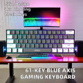 Rainbow RGB MEGAKEY  Mechanical Gaming Keyboard  60% Mechanical Gaming Keyboard with Blue Switches Colorful Backlight Black and White Combination Keys. 