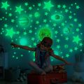Tofok Diy Luminous Solar System Planet Wall Sticker Creative Diy Vinyl Fluorescent Stars Kids Room Home Mural Decal In Dark. 