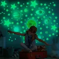 Tofok Diy Luminous Solar System Planet Wall Sticker Creative Diy Vinyl Fluorescent Stars Kids Room Home Mural Decal In Dark. 
