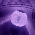 Acrylic crystal ball rechargeable table lamp, round atmosphere night light bar living room, bedroom, bedside, three color LED lamps. 