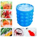New Magic Ice Cube Maker Genie Silicone - Ice Bucket The Revolutionary Space Saving Ice Cube Maker - Blue. 
