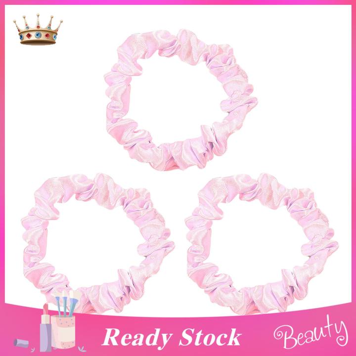 Elastic Hair Band 3pcs Seamless Satin Hair Ties High Elastic Ponytail Holder Hair Bands Solid Color Rope for Thick Hair Buyers' Favorite Hair Accessory