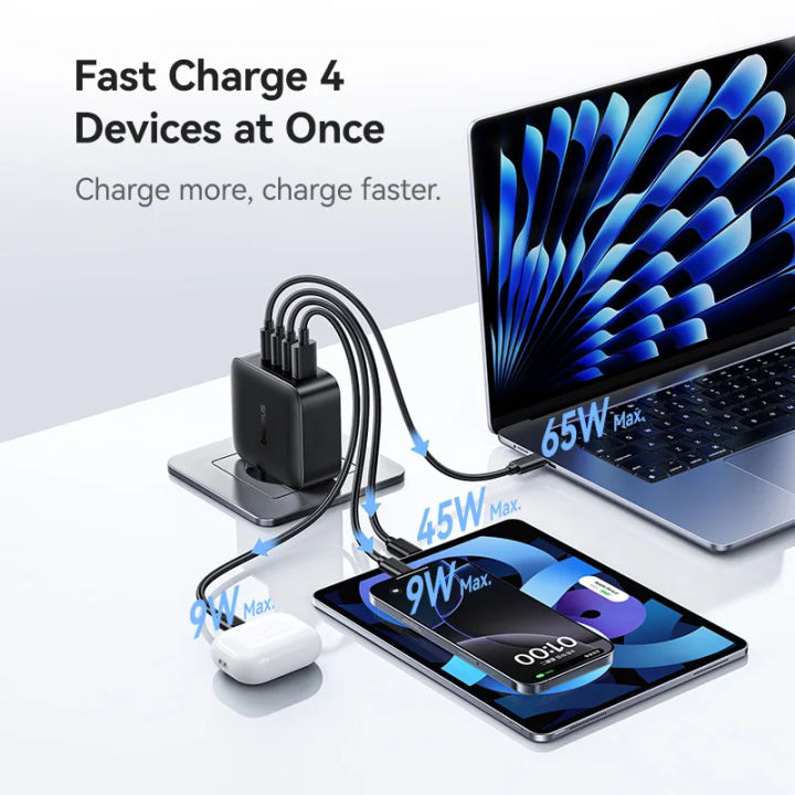 Baseus%20140W%20GaN%20Fast%20Charger,%20EnerFill%20FH11%20(3*USB-C%20PD%20+%201*USB-A)%20Compact%20Adapter%20-%20Image%205