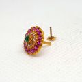 Pure Gold Jewellers-Pink Stone Gold Nose Pin for Bridal-Gold Nose Stud Pink Stones and Elegant Designs for women, brides and girls. 