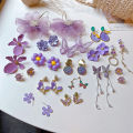 ES 925 S Needle Fashion Purple Trend Simple Fresh Earrings Korea 2023 New Purple Tide Temperament Earrings. 