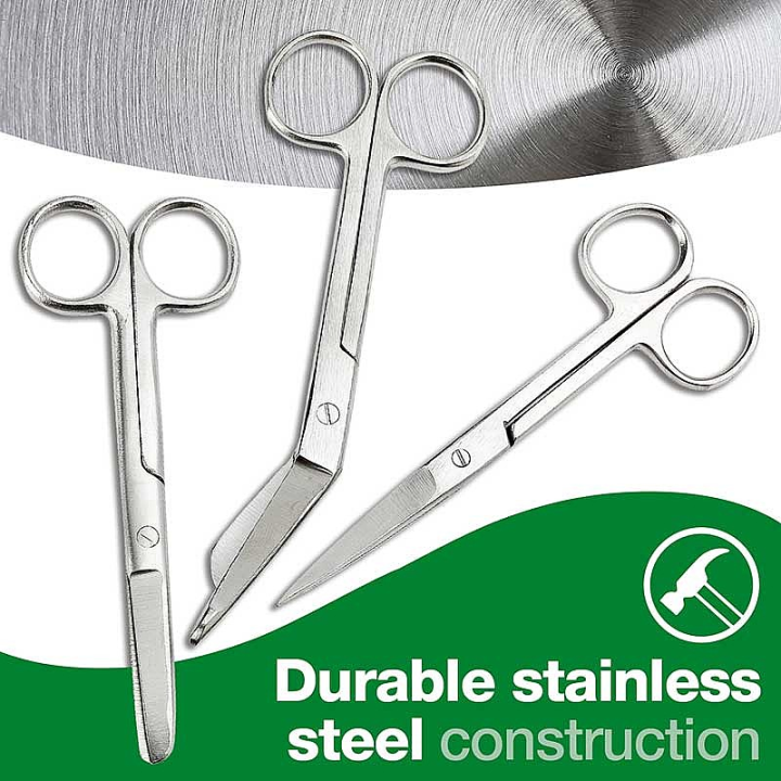 Assorted First Aid Scissors Set – Pack of 3 | Premium Stainless Steel Medical Shears for Emergency & Home Use