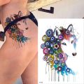 【Good-Love Store】tattoo sleeve sticker watercolor animals tattoos giraffe wolf tiger tatoo color tattoo for girls body. 