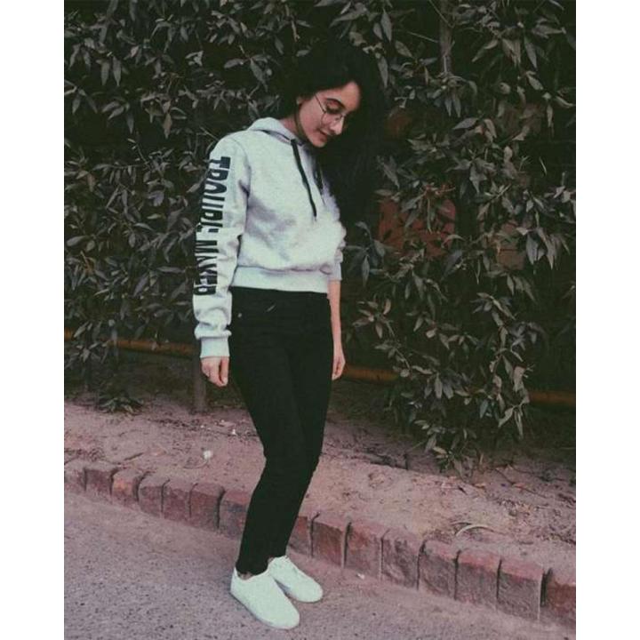 HOME SHOPPING 3 GARMENTS GREY TROUBLE MAKER HOODIE FOR WOMEN