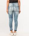 Blue Slim Fit High-Waisted Denim Pants for Women. 