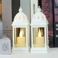 Pair of 2 Mini Lantern Hanging Dome  Lamp for home decor- led smokeless candle with high Plastic Lantern Holder-Table Lamp & hanging Lamp- Lights for Balcony Garden Hallway Entryway Indoor Outdoor-. 