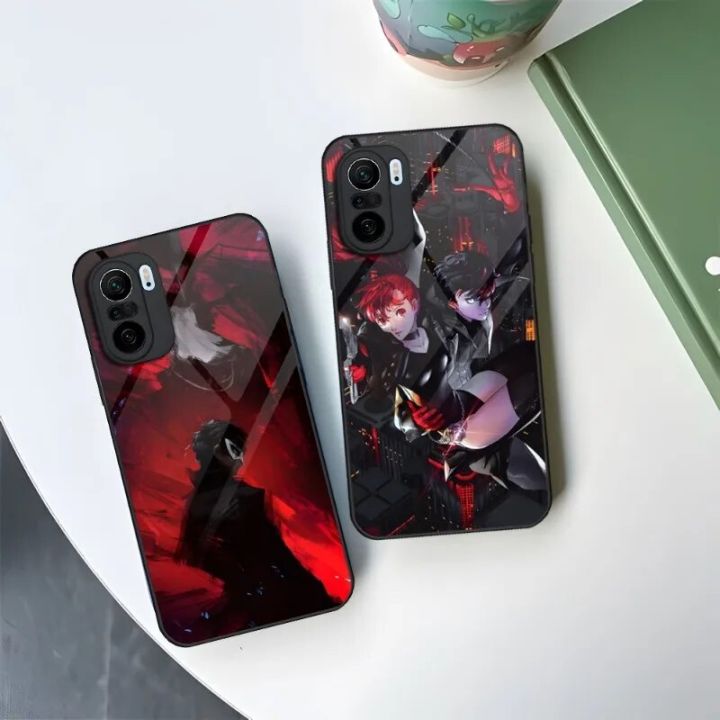 Persona 5 Cartoon Phone Case For Xiaomi 13 10 10T 11i 11T Redmi Note 11 9 8 11S Pro Poco M4 F3 X3 2023 Glass Design Back Cover