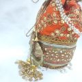 Traditional Hand potli fancy embroidered clutch bag for wedding best gift for women  gol bag. 