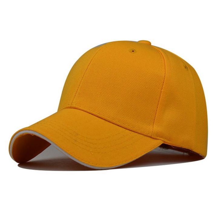 Men Women Baseball Yellow Cap Adjustable