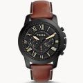 Fossil FS-5241 Grant Luggage Leather Band Men Watch. 