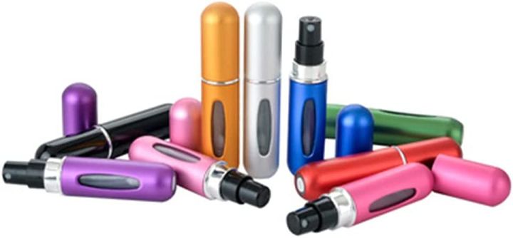 Perfume Refillable Atomizer Spray Bottles (5ml) – Mini Travel Size Refillable Aluminum Spray Bottle for Purse, Pocket, or Luggage – Portable Perfume Refill with Scent Pump – Compact, Leak-Proof for On-the-Go Use