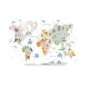 Animals World Map Wall Stickers Kids Animals Theme Educational Stickers Boy Girl Baby Room Nordic Nursery Art Decals Home Decor. 
