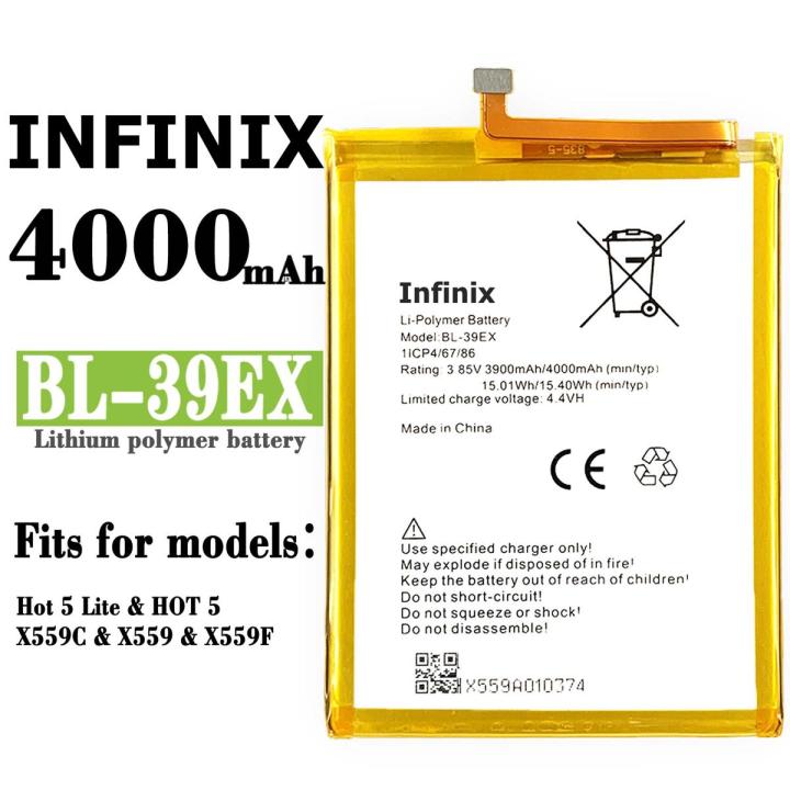 Infinix Hot 5 (X559) , Hot 5 Lite Battery Replacement BL-39EX Battery with 4000mAh Capacity_Silver