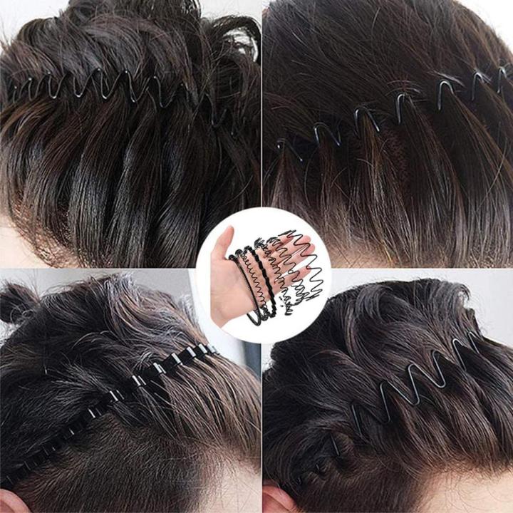 Daily Use Black Metal Hair Curler Hair Band for Men Women Tweak Zigzag Wave Hair band Pack of 6 Hair Band  (Black)