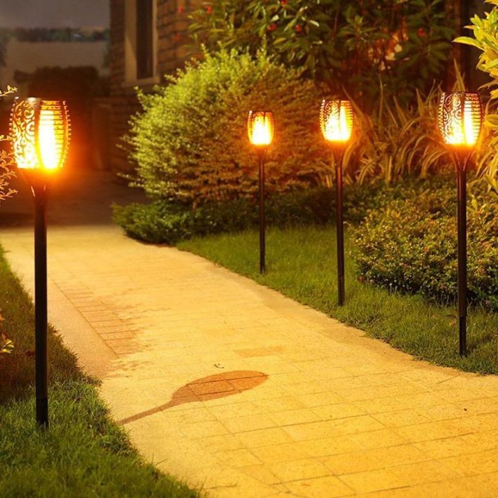 Solar Garden Lights Solar Outdoor Lights Solar Lights Flame Lights Flame Flickering Light Waterproof LED Garden Decoration Landscape Light Lawn Lamp Path Lighting Torch Light Spotlight Solar Flame Lamp Flickering IP65 Waterproof Flame Torch Light