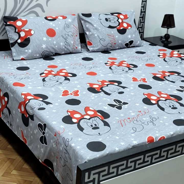 King Size Double  Cotton Bedsheets for Kids Room  Cartoon Printed Bedsheets