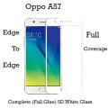 Oppo A57 Full White 9D|5D|6D|10D|11D|21D Tempered Glass Screen Protector Full Glue Edge To Edge For Oppo A57. 