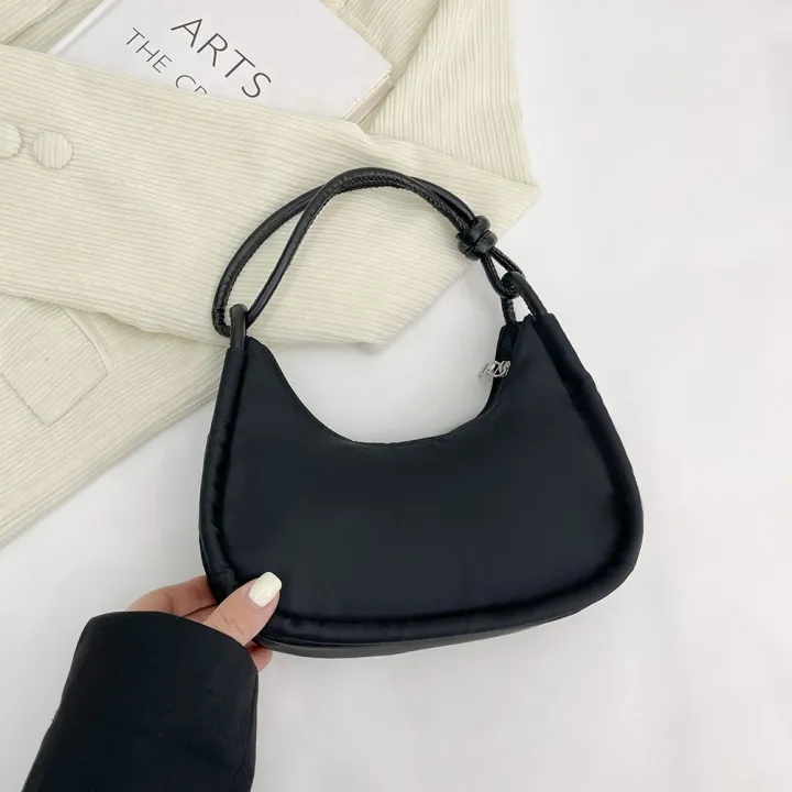 %7B%20BAGOO%20%7D%20Fashion%20Nylon%20Half%20Moon%20Crescent%20Handbag%20Pure%20Zipper%20Portable%20Shoulder%20Tote%20Bag%20-%20Image%208